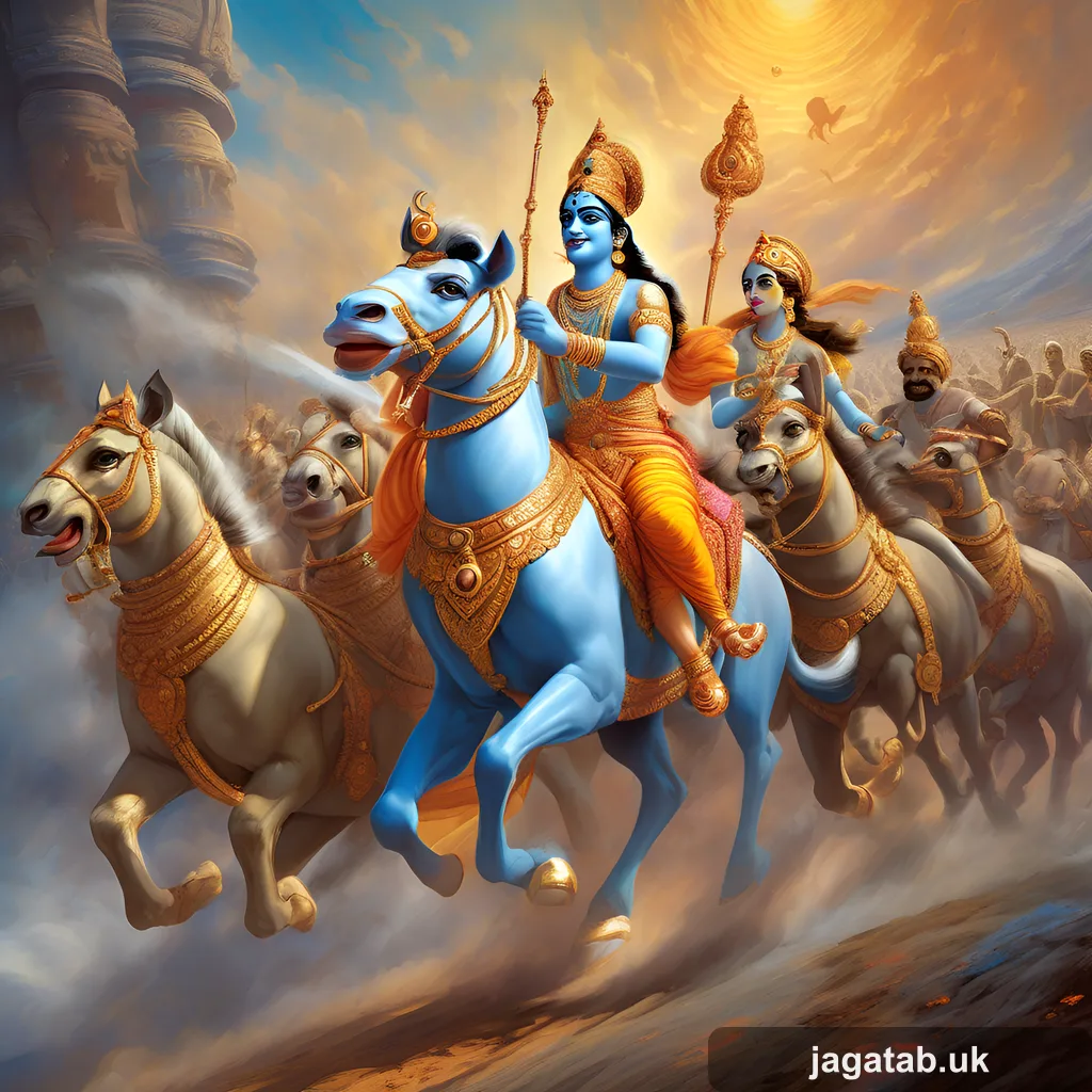 042 Bhagavad Gita Scene Lord Krishna Arjuna 52e9