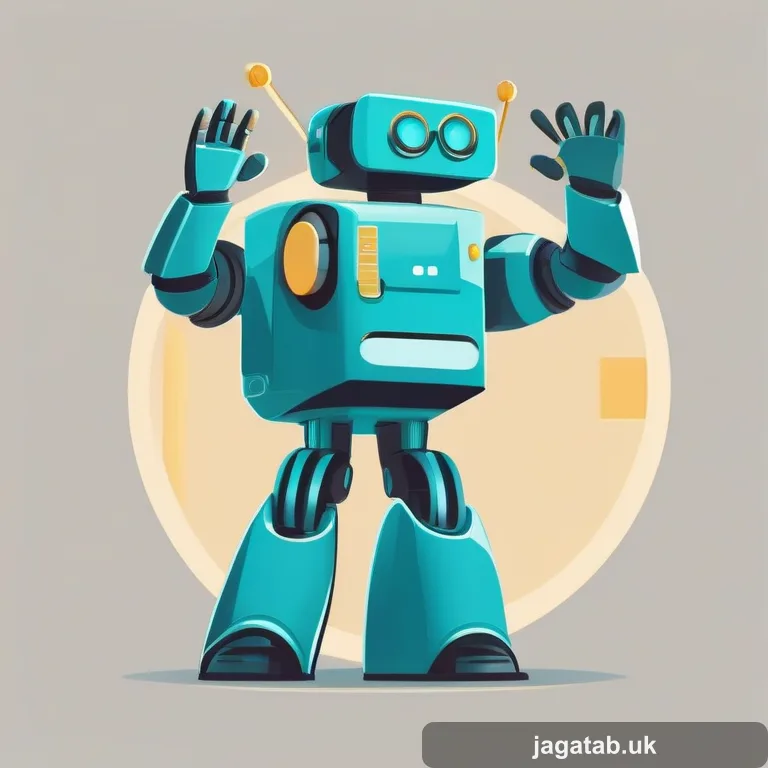 060 A Friendly Robot Mascot Waving Fae0