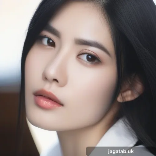 198 A Young Woman With Long Black Hair Portr 732f