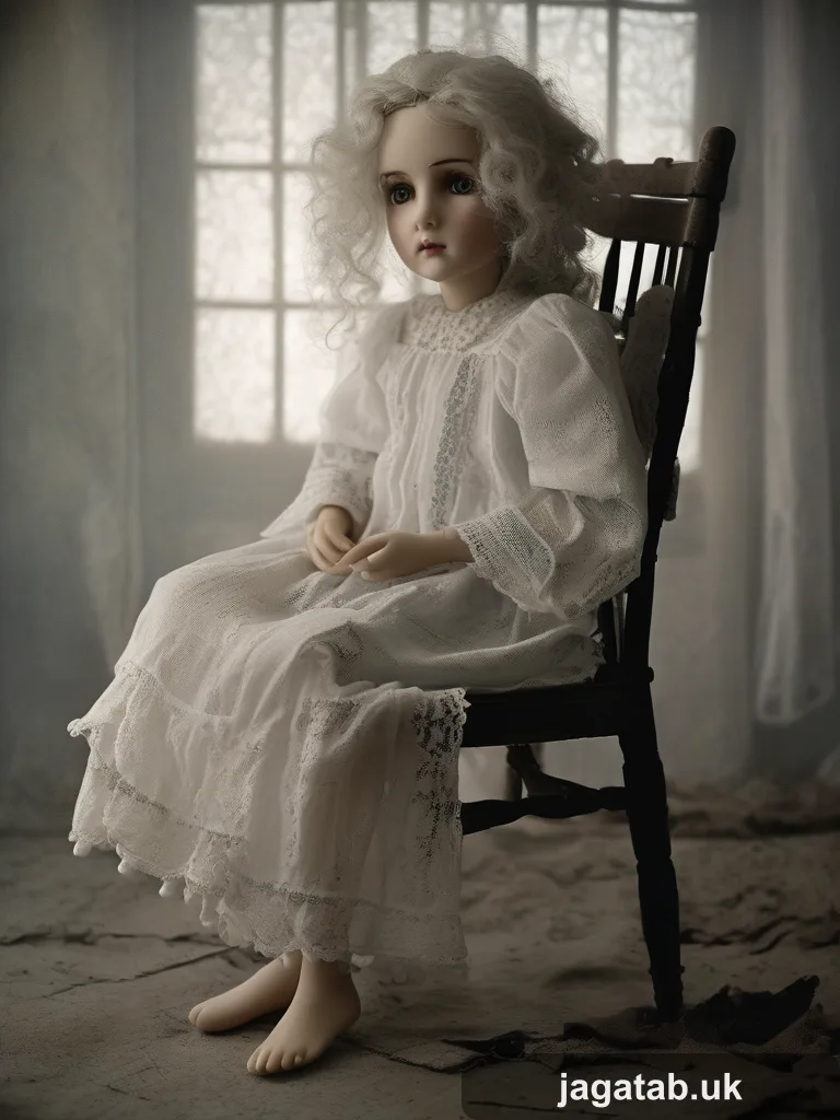 242 Elderly Porcelain Doll With Cracked Pain 87a5