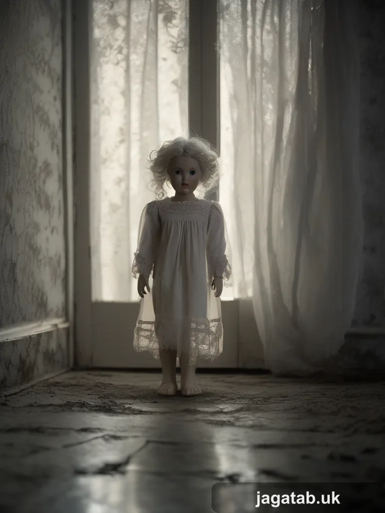 244 Elderly Porcelain Doll With Cracked Pain C3a8