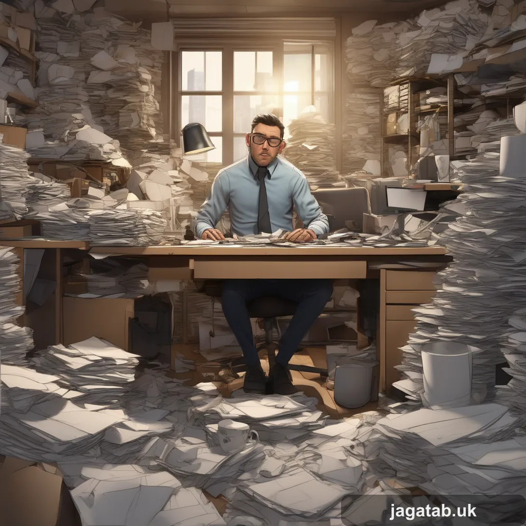 257 3d Render A Cluttered Cramped Office Wit 9f7f
