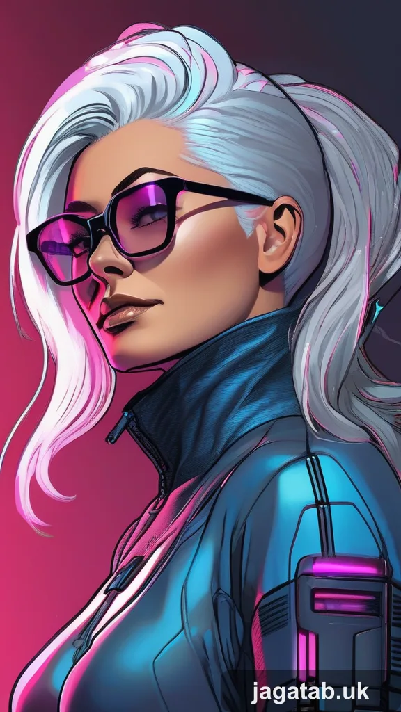 307 Silver Haired Woman In A Sleek Gray Jump B270