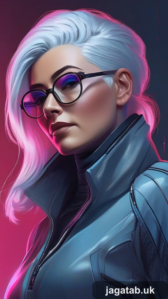 307 Silver Haired Woman In A Sleek Gray Jump C61c