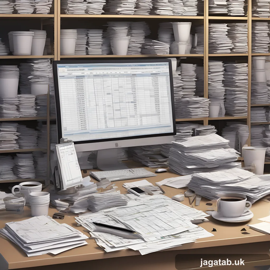 3d Render A Cluttered Office Desk With S 4c36