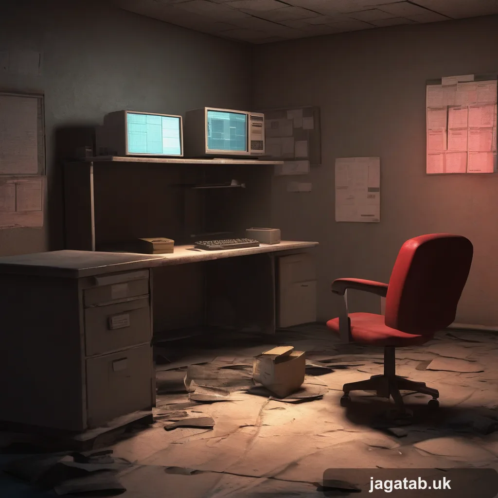 3d Render A Dimly Lit Abandoned Office S 9d5f