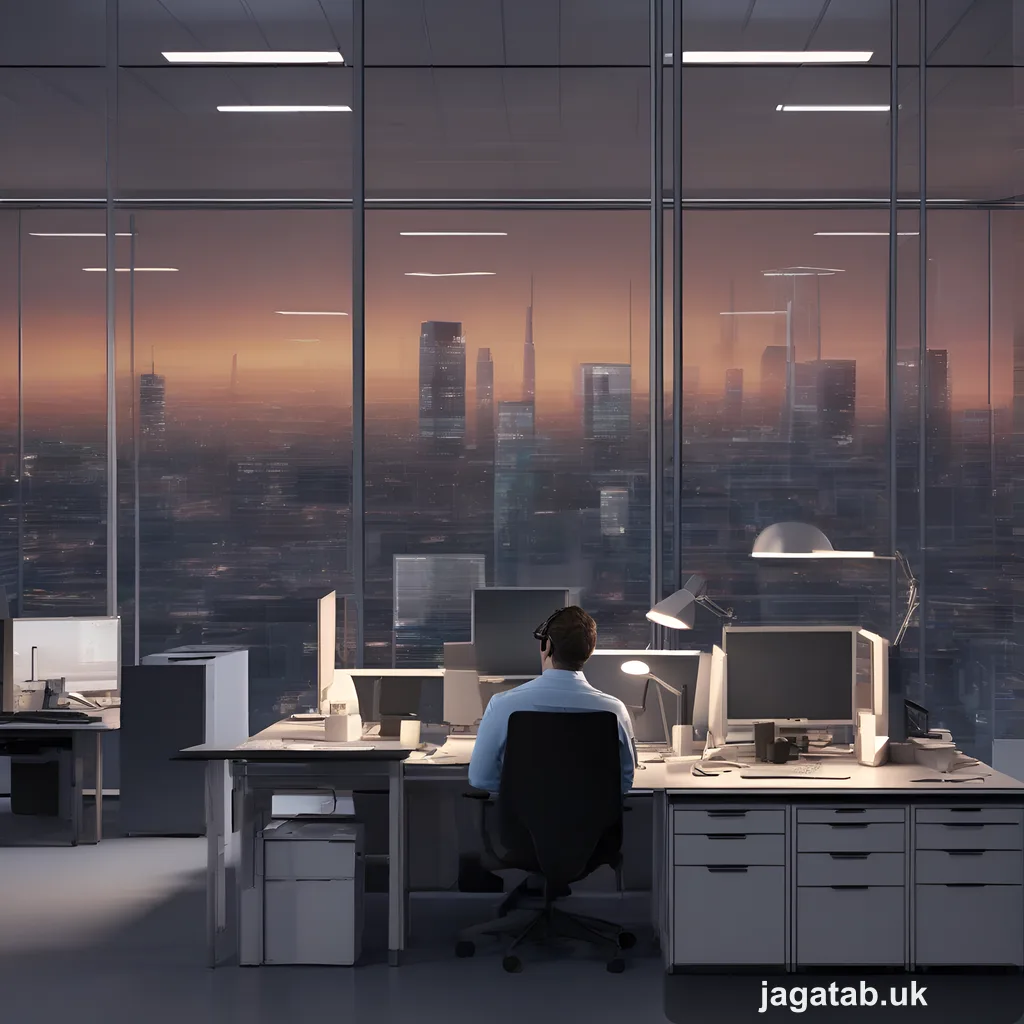 3d Render A Uk Office Building At Dusk W B156