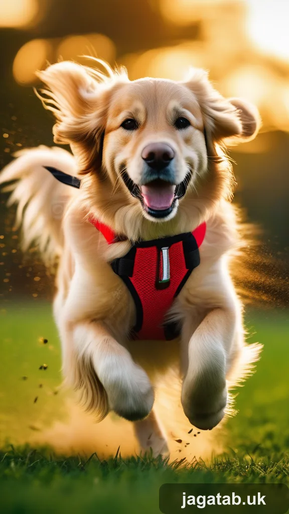 An Energetic Young Male Golden Retriever C32e