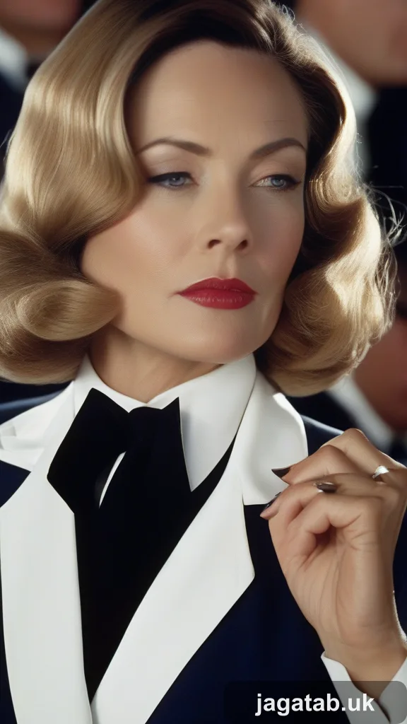 Early 30s Woman Sharp Bob Haircut Navy B 7da4