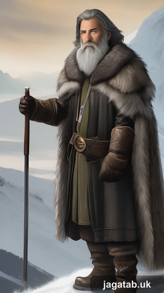 Elderly White Bearded Lord In Heavy Fur 354f
