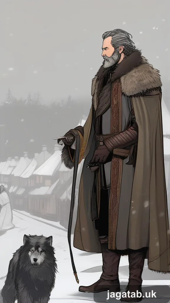 Elderly White Bearded Lord In Heavy Fur 52b3
