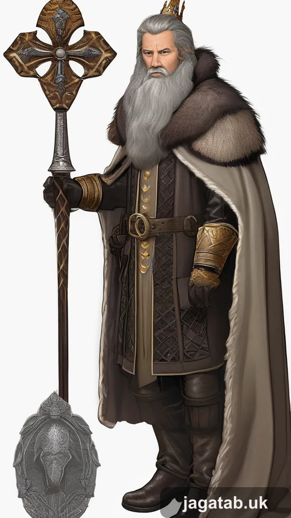 Elderly White Bearded Lord In Heavy Fur Dc40