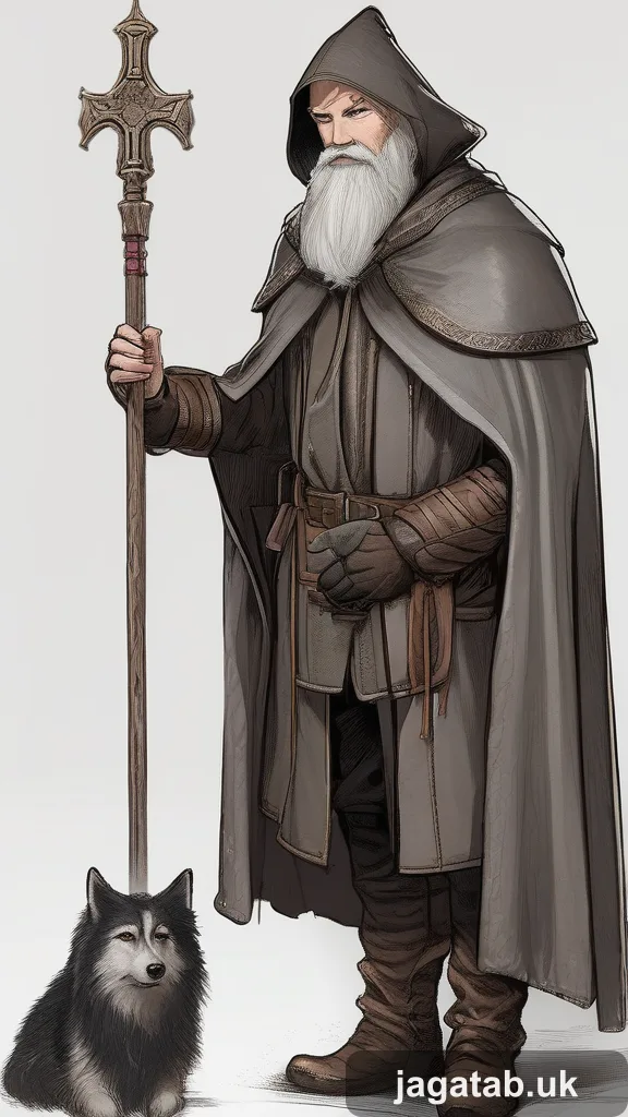 Elderly White Bearded Lord In Heavy Fur
