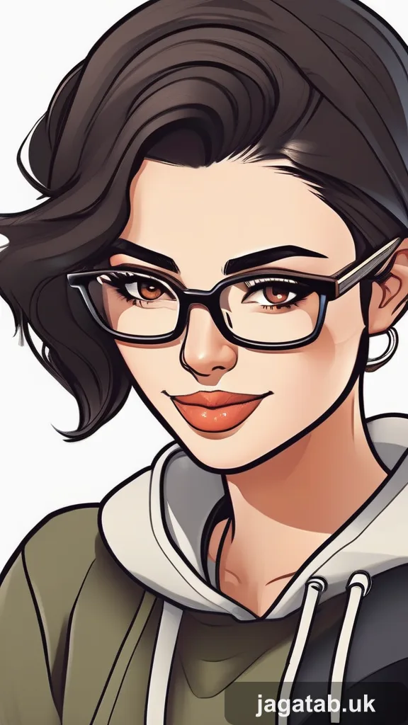 Mid 20s Woman Short Dark Hair Hoodie And B013