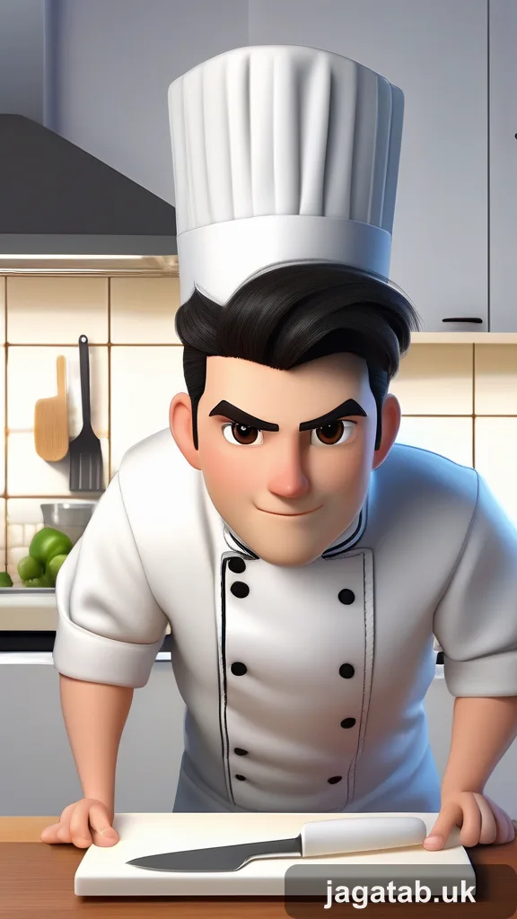 Mid 30s Male Chef Short Dark Hair White 44eb