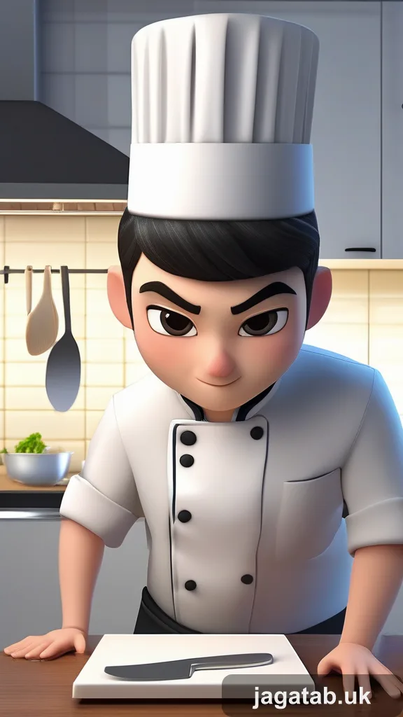 Mid 30s Male Chef Short Dark Hair White C56a