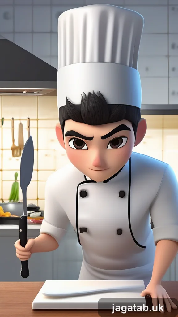 Mid 30s Male Chef Short Dark Hair White D10f