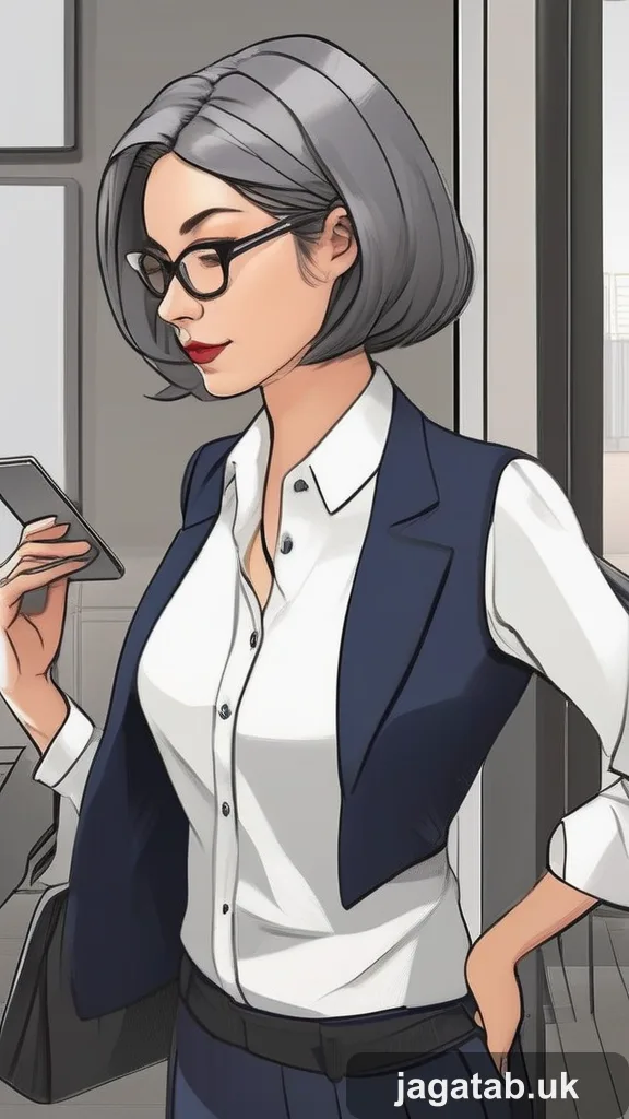 Mid 30s Woman Bob Haircut Navy Blazer Wh 6d82