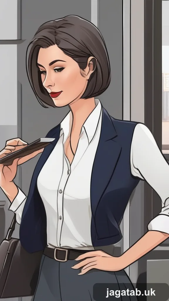 Mid 30s Woman Bob Haircut Navy Blazer Wh 7d26