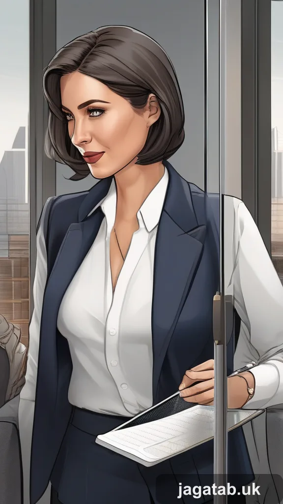 Mid 30s Woman Bob Haircut Navy Blazer Wh Abc8