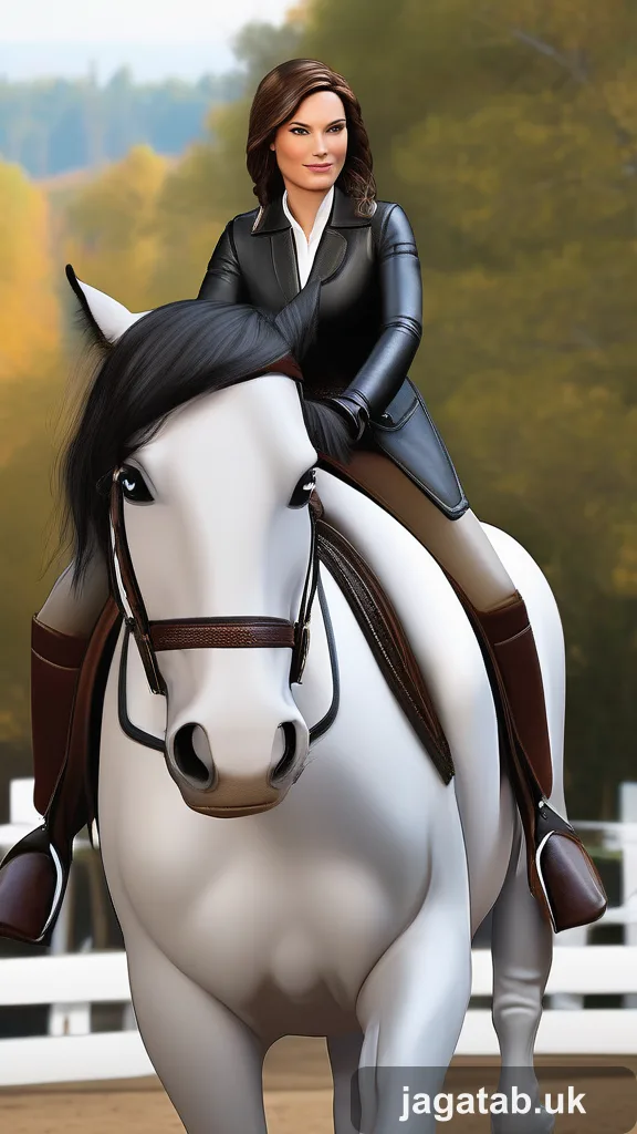 Middle Aged Female Rider Dark Hair In Br 55f1