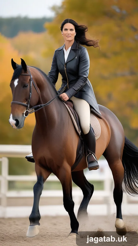 Middle Aged Female Rider Dark Hair In Br D945