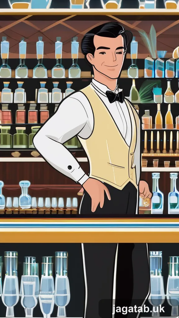 Middle Aged Male Bartender Slick Black H 3ce8