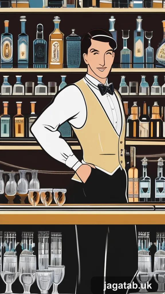 Middle Aged Male Bartender Slick Black H