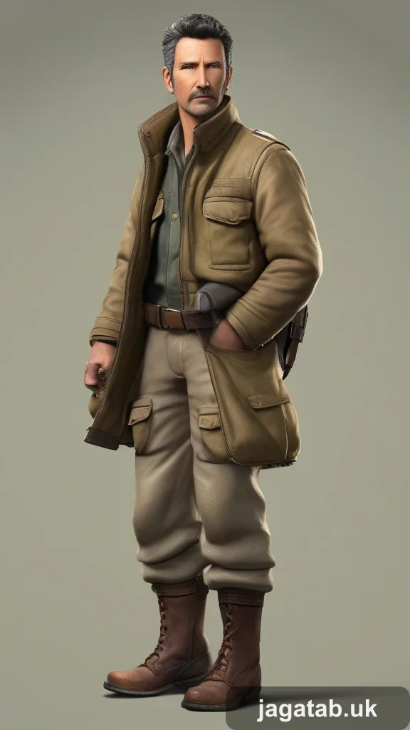 Middle Aged Male Explorer Short Dark Hai 119b
