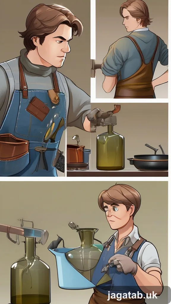 Middle Aged Male Glassblower Tousled Hai E49b
