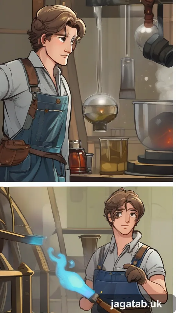 Middle Aged Male Glassblower Tousled Hai