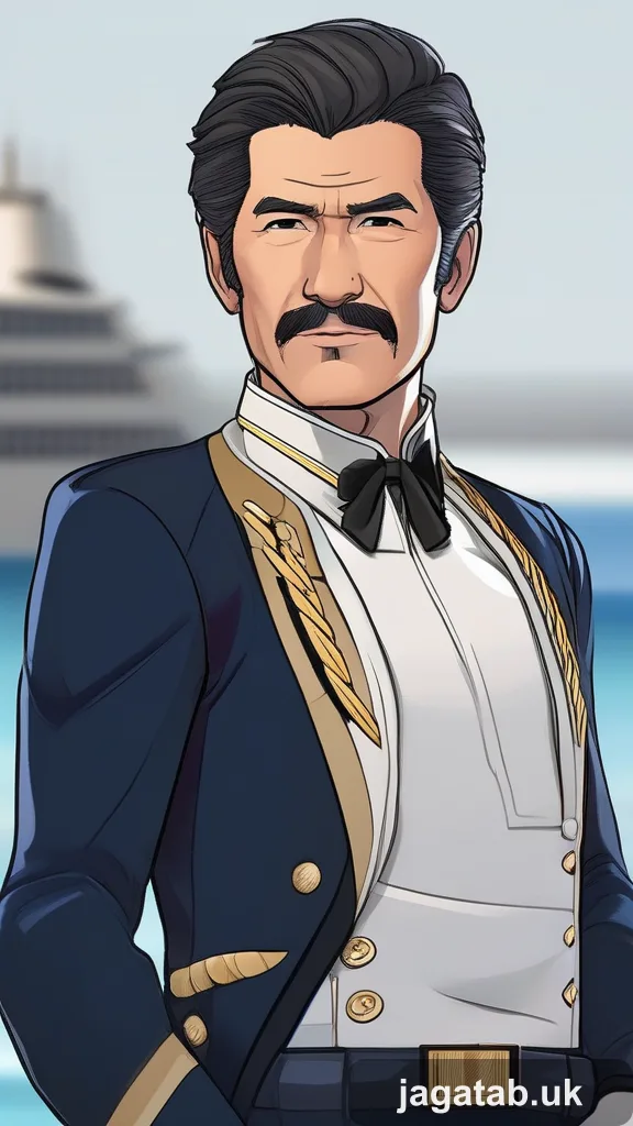 Middle Aged Male Yacht Captain Short Sal 1ea1