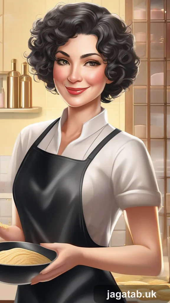 Middle Aged Woman Short Curly Hair Weari 911b