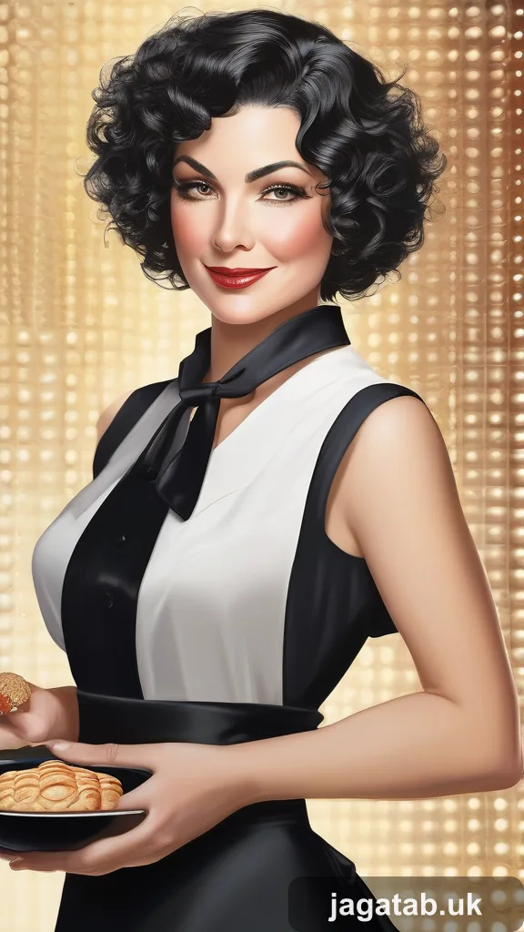 Middle Aged Woman Short Curly Hair Weari F8c7