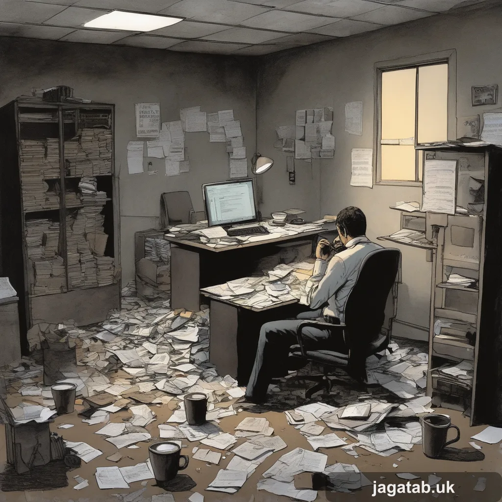 Realistic Photograph A Dimly Lit Office 400c