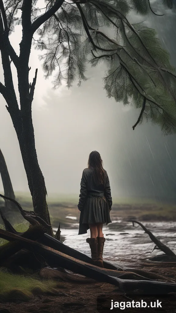 Weather Worn Young Woman Tangled Dark Ha 8cc8