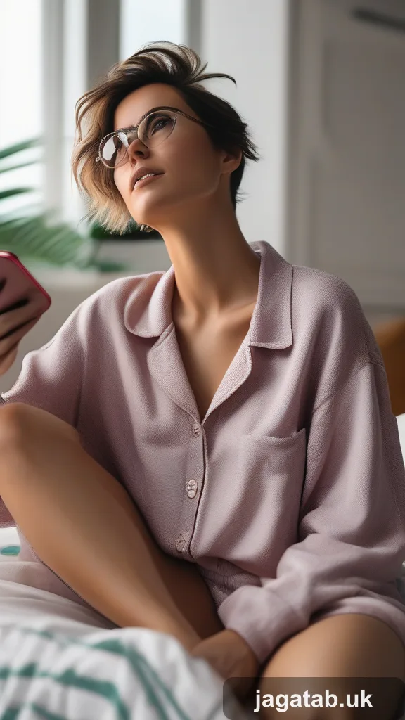 Year Old Woman Short Tousled Hair Sof 235d