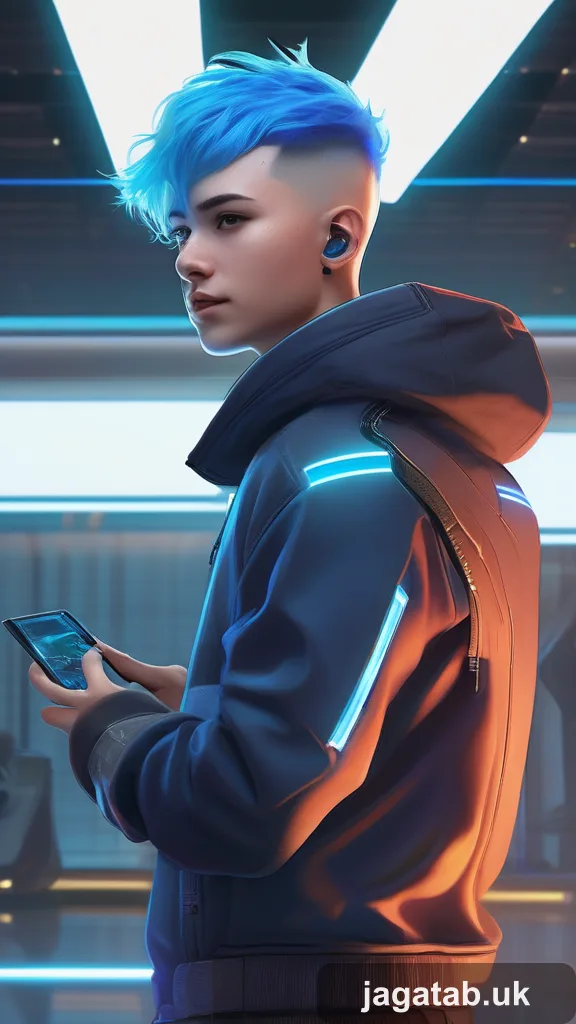 Young Adult Male Early 20s Short Neon Bl D93c