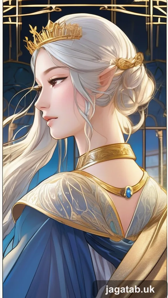 Young Princess With Golden Hair In Flowi Ee21
