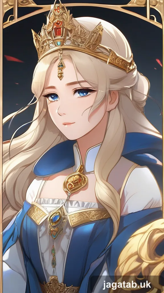 Young Princess With Golden Hair In Flowi